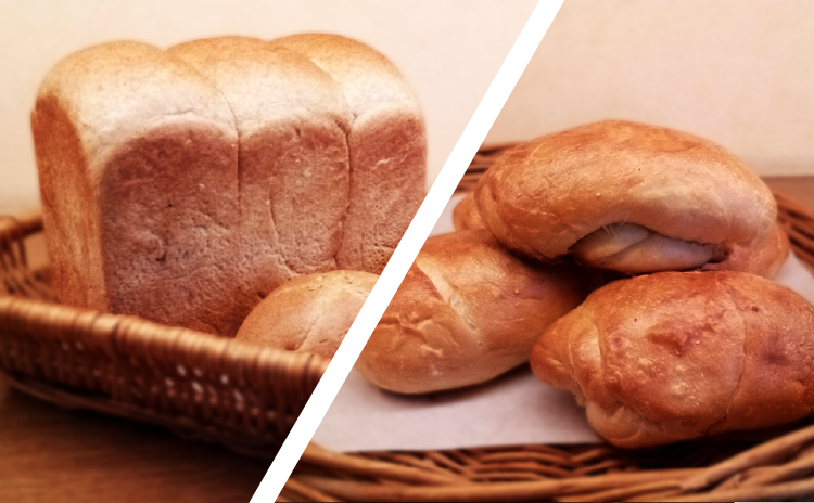 小麦ふすまパン、塩バターパン